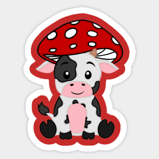 Cow Mushie Sticker